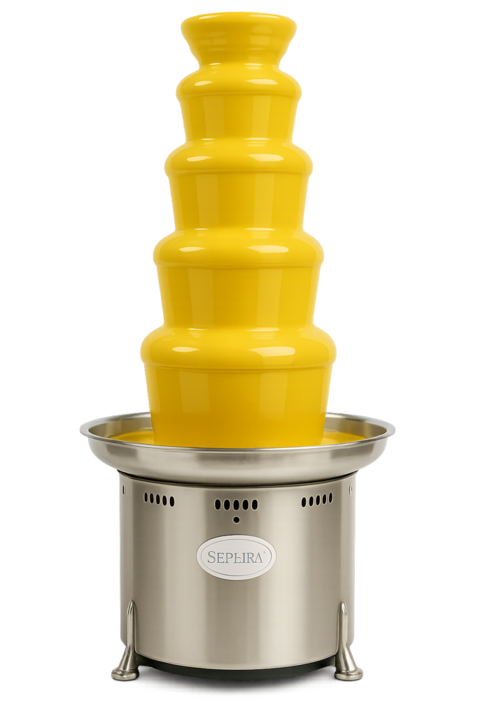 Chocoladefontein met gele chocolade