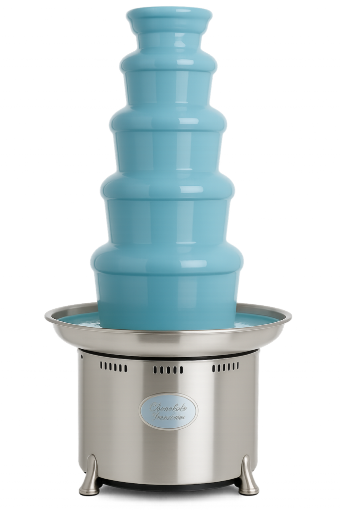 Chocoladefontein met blauwe chocolade