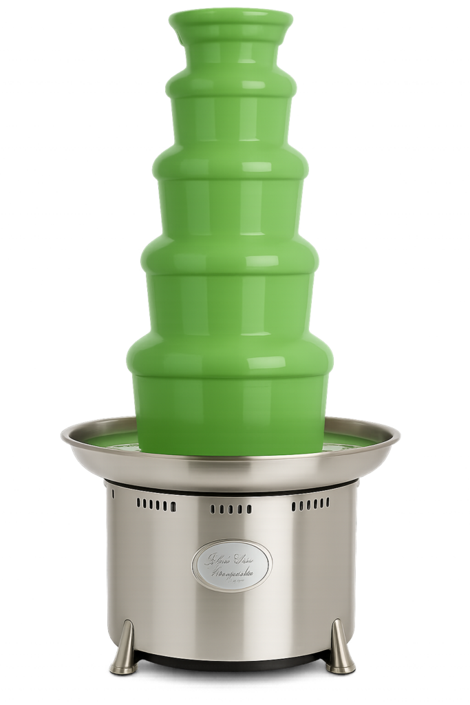 Chocoladefontein met groene chocolade