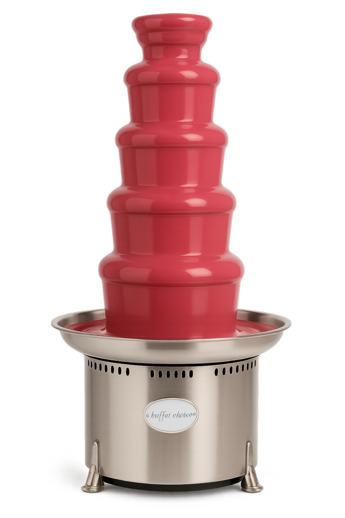 Chocoladefontein met ruby roze chocolade smaak