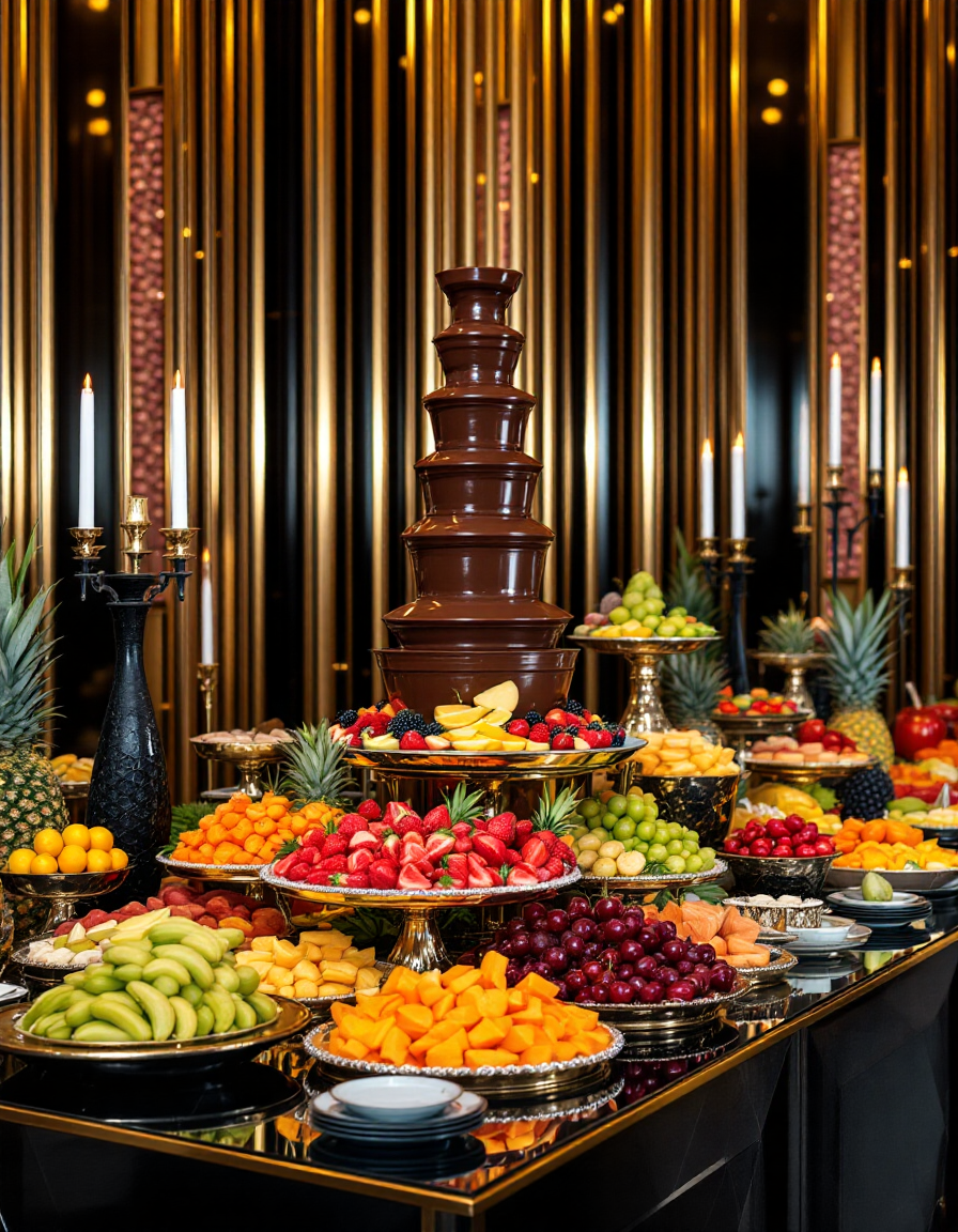 fruit tafel huren met chocoladefontein
