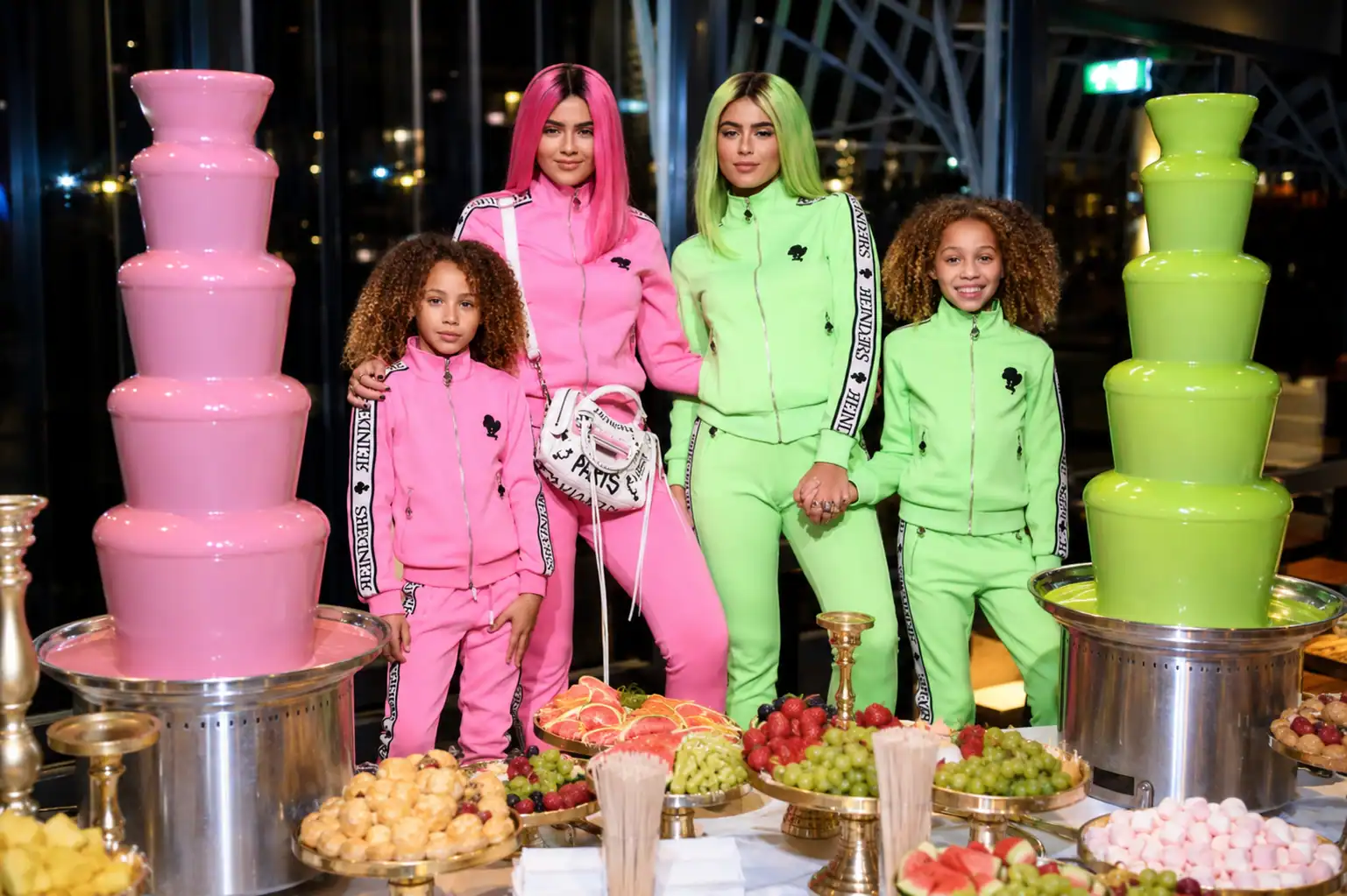 Groene en Roze Chocoladefontein Reinders